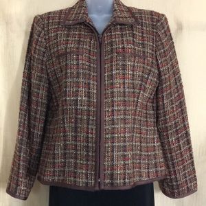 Sag Harbor zip front size 8 petite jacket/blazer
